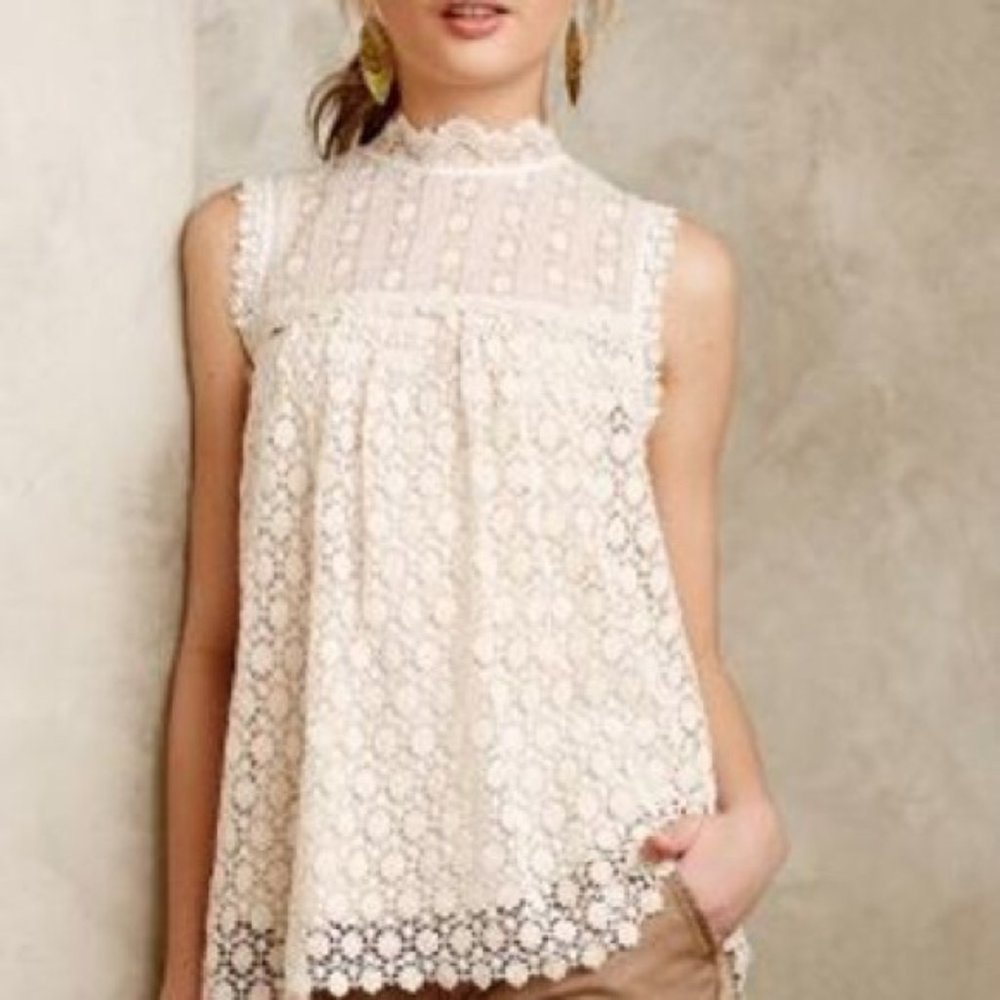 Anthropologie Lili’s Closet Les Fleurs Lace Top M